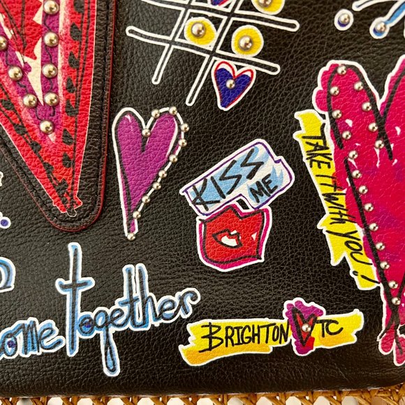 Limited Edition & Rare Brighton Leather Love Scribble Purse with Dust Bag - Picture 3 of 16